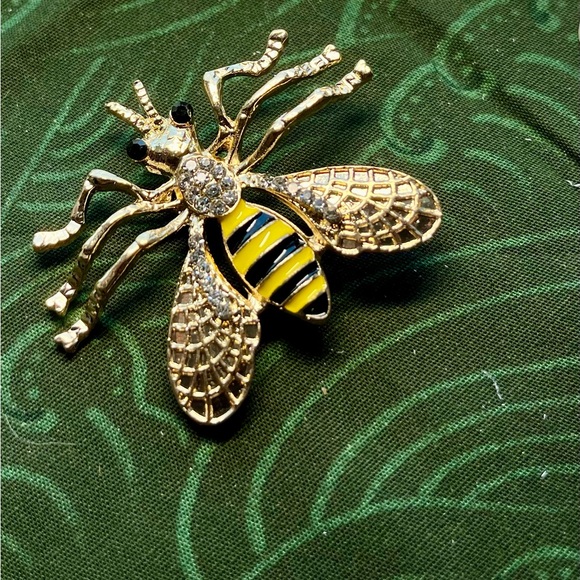 Gold Bee Brooch - Multicolors available - Picture 4 of 8
